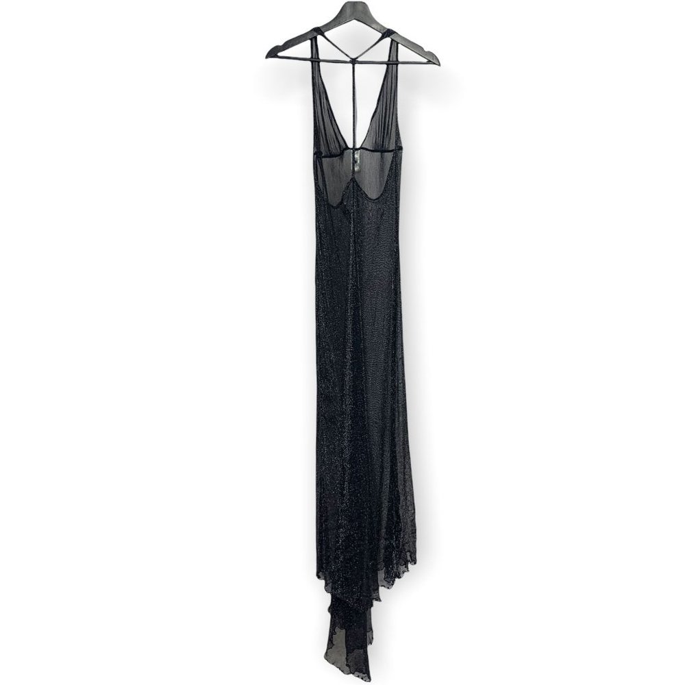 Dreamgirl Metallic Halter Sheer Full Length Dress Medium - Picture 4 of 11